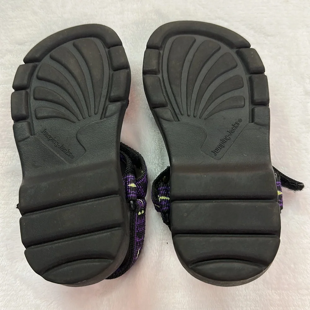 Jumping Jacks Lizard Hook & Loop Little Boys Purple Sandals Size 11